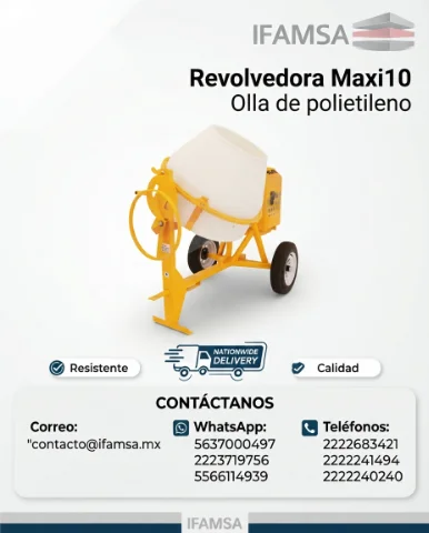 Revolvedora maxi 10 olla de polietileno