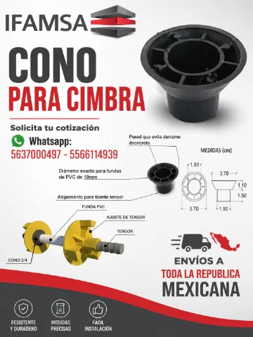CONO PARA CIMBRA EVITA DERRAME DE MATERIAL