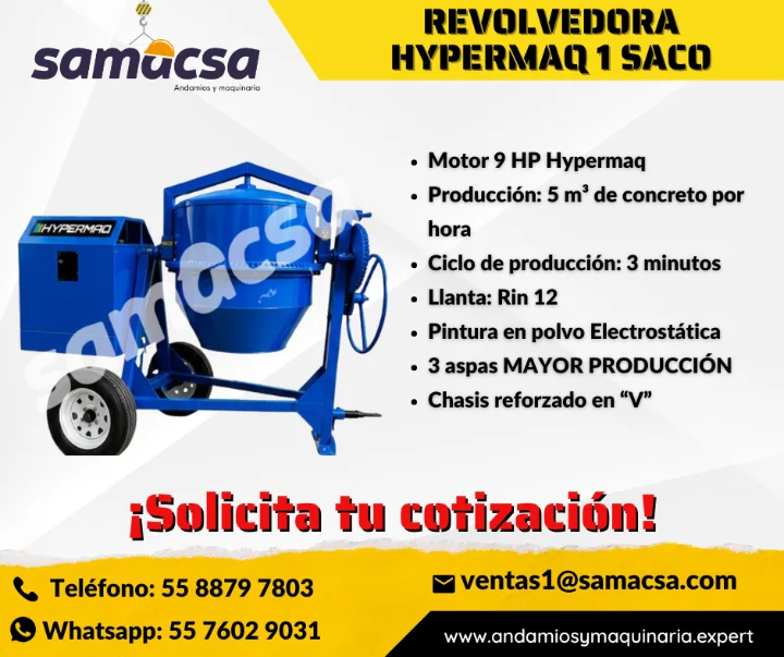 REVOLVEDORA CONCRETO HYPERMAQ 1 SACO  SAMACSA