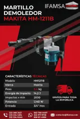 Martillo Demoledo Makita 1211-B