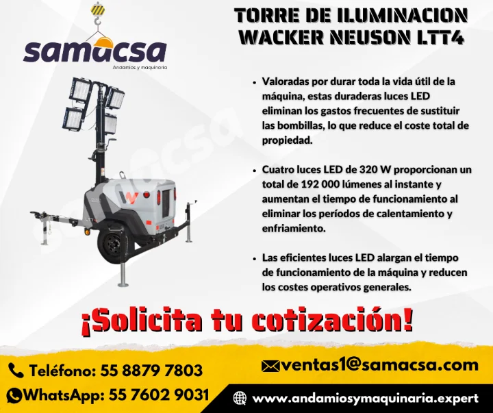 TORRE DE ILUMINACION WACKER NEUSON LTT4 - SAMACSA